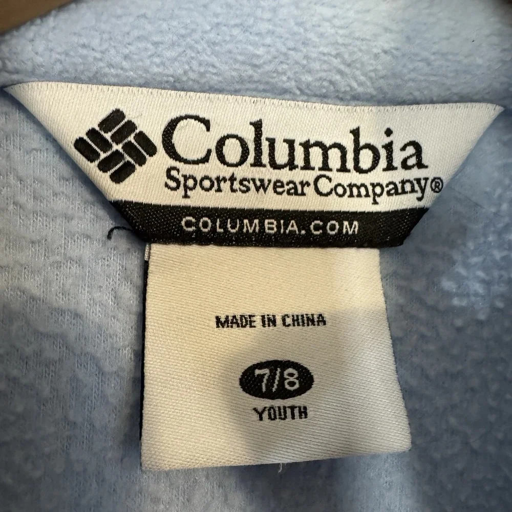 Columbia Youth Fleece Zip Jacket Blue‎ Navy Size 7/8